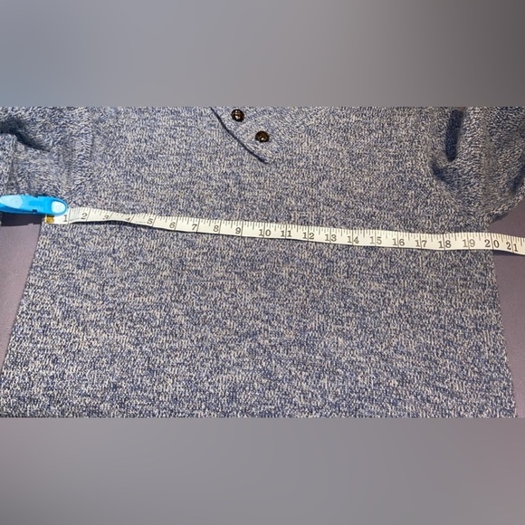 Men’s “AMERICA” blue 100% merino wool shawl collar pullover sweater size medium - Picture 8 of 10